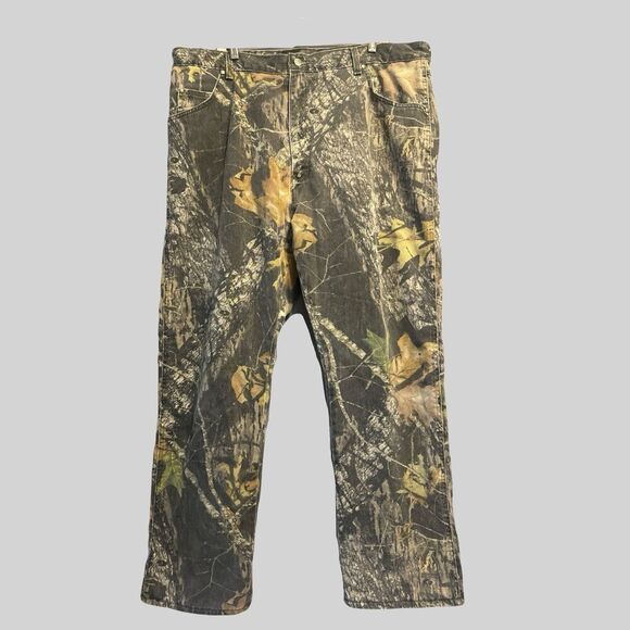 Wrangler Pro Gear Camo Pants Fleece Lined Mens 42x32 Hunting Mossy Oak Break Up - Picture 1 of 12